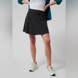 ATHLETA ALL DAY SKORT BLACK SIZE 12 MODEST 20" LENGTH TENNIS PICKLEBALL